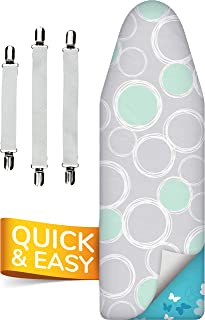 smart&gentle Made in Germany Turbo Ironing Board Covers 125 x 45 in 5 Sizes for Steam Irons - Ironing Board Covers 122 x 38 with 5 layers, XL for Ironing Surface Dimensions 120-125 cm and 38-45 cm