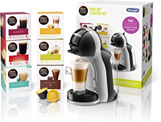 De'Longhi Nescafé Dolce Gusto Mini Me, Single Serve Capsule Coffee Machine Starter Kit, Including 6 boxes of Coffee Pods, EDG155.BG, Black & Grey