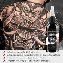 1 Bottle of Baodeli Super Black Tattoo Ink - Tribal - Shade - Safe - Permanent - Pure Black Ink Tattoo Supply Body Professional Body Painting Art (1oz/30ml)