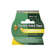 Duck Double Sided Tape, Strong Double Sided Tape for Everyday Use, Mounting, Arts and Crafts, Scrapbook, Photo Albums, Easy to Use Double Sided Sticky Tape with Strong Adhesive and Easy Peel 38mm x 5m