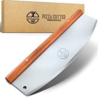 Deer & Oak Pizza Cutter - Pizza Rocker - Pizza Slicer - Cut your Pizzas with Minimal Fuss or Effort - Ultra Sharp Premium Stainless Steel Blade - 36cm