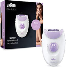 Braun Silk-épil 3 Epilator for Long-Lasting Hair Removal, 20 Tweezer System, Smartlight Technology, UK 2 Pin Plug, 3-170, White/Purple