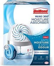 UniBond AERO 360º Moisture Absorber, Ultra-Absorbent Dehumidifier, Helps to Prevent Condensation, Mould & Musty Smells, Refillable Condensation Absorber, 1 Device incl. 1 Refill Tab 450g