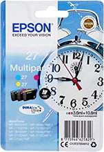 Epson 27 Alarm Clock Genuine Multipack, 3-colours Ink Cartridges, DuraBrite Ultra Ink