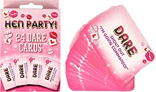 Henbrandt Hen Party Dare Cards Pack of 24 Game Cards for Girls Night Out, Bride to Be Fun, Bachelorette Party Games, Drinking Games, and Hen Party Bag Fillers