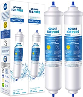 Water Filter Replacement for Samsung DA29-10105J, DA29-10105J HAFEX/EXP, WSF-100, DA99 02131B, EF9603, HAIER LG Fridge Water Filter 2 Pack by GOLDEN ICEPURE RWF0300A (Invoice Available)