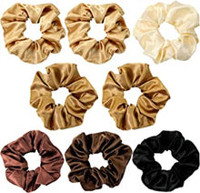 Hanyousheng Hair Scrunchies, 8 Pcs Satin Hair Scrunchies, 6 Colours Silk Elastic Hairbands, Satin Elastic Soft Hair Ties, Scrunchy Hair Bands for Girls and Ladies, with Storage Bag