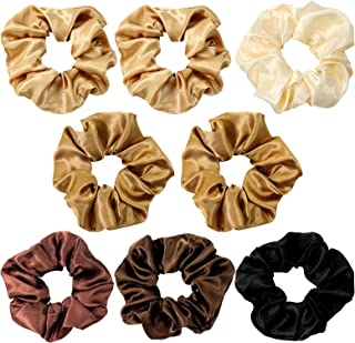 Hanyousheng Hair Scrunchies, 8 Pcs Satin Hair Scrunchies, 6 Colours Silk Elastic Hairbands, Satin Elastic Soft Hair Ties, Scrunchy Hair Bands for Girls and Ladies, with Storage Bag