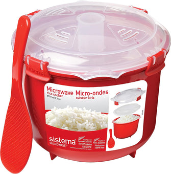 Sistema Microwave Rice Cooker  2.6 L  Dishwasher Safe Small Rice Cooker  BPA-Free  Red