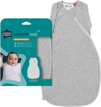 TommeeTippeeBaby Sleep Bag for Newborns, The OriginalGrobag Swaddle Bag, Hip-Healthy Design, Soft Cotton-Rich Fabric, 0-3 m, 1.0 TOG, Sky Grey Marl