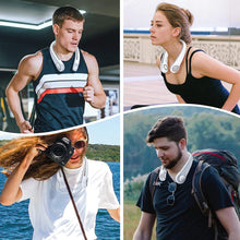 SMARTDEVIL Neck Fan, Bladeless Mini USB Neckband Fan Rechargeable, 360Cooling Portable Hanging Fan 3 Speeds with 48 Air Outlet, Wearable Necklance Fan for Sports, Travel, Outdoor (White)