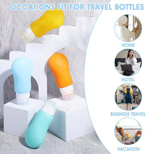 Portable Travel Bottles for Toiletries, 3.5 OZ Leak-proof Compact Travel Size Containers, Refillable Liquid Silicone Squeezable Travel Accessories for Shampoo, Body Wash and other Liquids, 4 Pack