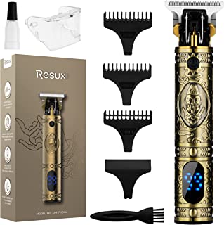 Resuxi Beard Trimmer – Electric Trimmer with LCD Screen – Sharp Titanium Precision Blades – Cordless Men’s Hair Clippers with Built-in 1500mAh Battery – Smooth Clipping– 180 Minutes Working Time