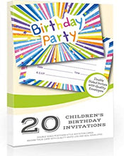 20 x Colourful Childrens Birthday Invitations from Olivia Samuel - A6 Postcard Size with envelopes