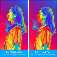 SMARTDEVIL Neck Fan, Bladeless Mini USB Neckband Fan Rechargeable, 360Cooling Portable Hanging Fan 3 Speeds with 48 Air Outlet, Wearable Necklance Fan for Sports, Travel, Outdoor (White)