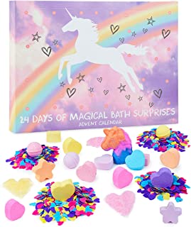 KreativeKraft Bath Bombs Advent Calendar 2022, Christmas Advent Calendars For Kids, + 24 Unicorn Gifts For Girls, Xmas Gifts Ideas For Childrens