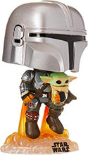 Funko POP Vinyls Star Wars : The Mandalorian Mando Flying With Jet Display Stand Holding Baby Yoda In His Arms Pack Collectible Toy - Funko POP! 50959