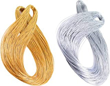 200 Meters Gold Silver Twine String Thread Jewelry Thread Bauble String Gold Metallic String Metallic Elastic Cords Tinsel String Craft Making Cord For Braids Christmas Paking Gift Wrapping Hanging