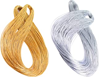 200 Meters Gold Silver Twine String Thread Jewelry Thread Bauble String Gold Metallic String Metallic Elastic Cords Tinsel String Craft Making Cord For Braids Christmas Paking Gift Wrapping Hanging