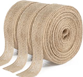 30M Jute Burlap Ribbon - 2CM Rustic Hessian Ribbon - Craft Jute Band for Decorating Wedding Gifts and Christmas Wreaths Project