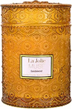 La Jolíe Muse Scented Candles Sandalwood Wood Wick Candle Gifts for Women 19.4Oz /550g Large Candles Natural Soy Wax Glass Jar 90 Hours Long Burning, Gift for Her