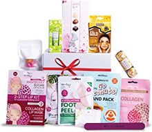 JOADE Spa Time Pamper Gift Box, Hair Mask, Hand Pack, Face Mask, Lip Scrub, Under-Eye Kit, Hand Cream, Foot Peel, Wax Melt, Hand Cream, Eye Patch, 102 Piece Set