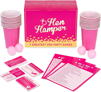 Hen Hamper! 7 Hilarious Hen Party Games, Bubbly Pong, Mr & Mrs, Hen Charades, I Have Never, Who Knows the Bride Best, and More! Funny Hen Do Games and Hen Party Accessories, Hilarious Games for Hen Do