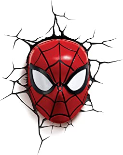 3D Light FX 816733002224 Spiderman Marvel Spider Man Mask 3D Wall Light, Red