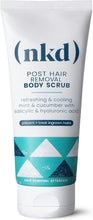 (nkd) Exfoliating Body Scrub - Smoothing Mint & Cucumber - Post-Waxing Exfoliator Treatment for Ingrown Hair - Body Scrub for Pubic Area - Waxing Exfoliant - 200g