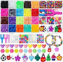 modacraft Loom Rubber Bands,1800Pcs Loom Bands for DIY Refill Bracelet Making Kits with Beads Charms S-Clips, Crochet Hooks, Y Loom in Storage Case for Party, Chritmas Birthday Gift for Kids