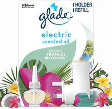 Glade Electric Scented Oil Holder & Refill, Plug In Air Freshener for Home, Starter Kit + 20 ml Refill, Tropical Blossoms, Pack of 1, Packaging May Vary