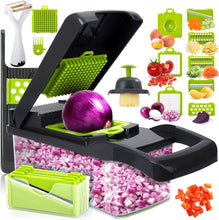 TELANKS Vegetable Chopper, 15 in 1 Mandoline Veg Chopper and Dicer, Food Chopper, Chopper for Salad Onion Veg Garlic Potato, Kitchen Multifunctional Vegetable Cutter (Gray)