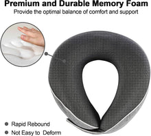 AYhome Travel Pillow, Memory Foam Neck Pillow for Travel, Soft Neck Support Pillow, Quick Pack Flight Pillow for Airplane, Train, Car, Office Sleeping Rest (Dark Grey)