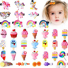 36 Pieces Cute Hair Clips for Girls Candy Rainbow Hairpins Ice Cream Unicorn Cute Barrettes Clips Fun Dessert Patterns Hair Accessories Cartoon Flower Fruit Hair Clips