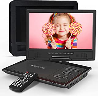 WONNIE 12.5'' Portable DVD Player with 10.5'' Swivel Screen, 2022 New Upgrade Player Built-in 5 Hours Rechargeable Battery, Supports USB/SD Card/TV Sync and Direct Play in Formats AVI/MP3/JPEG/RMVB