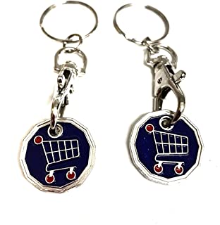 UK Phoenix Trolley Token New £1 Coin Shape 12 Sided Shopping Cart Key Ring Release Shop Locker Keychain (2 x Funky Trolley)