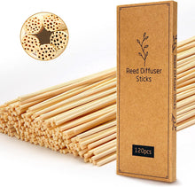 T&Cx 120PCS Reed Diffuser Sticks,25cm Natural Rattan Sticks,Diffuser Refills,Essential Oil Aroma Diffuser Replacements Sticks for Home,Office (Natural Color)