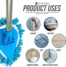 Bathroom Tile Cleaner Telescopic Shower Mop Extendable Bath Cleaning Scrubber Tool (New Telescopic Bathroom Cleaning Kit)