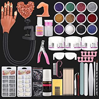 Deciniee Practice Hand for Acrylic Nails,Flexible Nail Hand Practice Model 300 Pcs Nail Tips Set, Professional Nail Art Hand Tools Adjustable False Finger Nails for DIY Nail Manicure