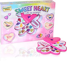 KreativeKraft Heart Make Up Compact Case For Girls | Kids MakeUp Sets | 20 Pieces Makeup Palette In A Fun Heart Shaped Storage Box, Cosmetics Make up Children Beauty Set