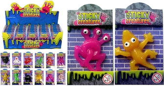 Henbrandt 24 X Sticky Creatures Throwing Toys - Party Bag Filler