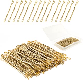 Bellure 150 Pcs Blonde Bobby Pins with Storage Box Kirby Hair Grips (5.5cm/2.2 in) Hair Pins Good for All Types of Hair Styling Needs for Girls, Women, & Hair Salons