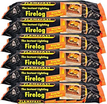 Flamefast Smokeless Instant Lighting,Open Fire, Garden Chimineas 2hrs Burn, Enviromentally Frienly Fire Logs Individually Wrapped Case of 12 Logs