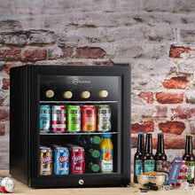 Subcold Super50 LED  Mini Fridge Black  50L Beer, Wine & Drinks Fridge  LED Light + Lock & Key  Energy Efficient (Black)