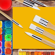 TIESOME Wooden Paint Brush Set, 6Pcs Paintbrushes for Acrylic Painting Brushes Artist Paintbrushes for Oil Watercolor Canvas Boards Rock Body Face Nail Art Crafts DIY Art Painting Supplies