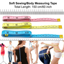 TrySalar Dual Sided Body Measuring Tape Measure for Body 3 Pack Double Scale Measurement Tape for Sewing Cloth Tailor 60 Inch/ 150 cm (Multicolor)