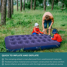 Supply Cube Blow Up Bed with AC Pump  Single Blow Up Bed Inflatable Bed  Air Mattress, Single Airbed Inflatable Mattress, Air Mattress Single  Portable Camping Bed for Adults & Kids