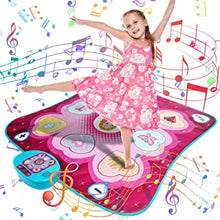 Dance Mat Toys for Girls - Music Play Mat 5 Play Modes 3 Challenge Levels Adjustable Volume & LED Lights, Musical Dance Game Pad Toy Christmas Birthday Gifts for 3 4 5 6 7 8 9+ Years Old Girls