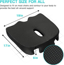 Benazcap Memory Seat Cushion for Office Chair Sciatica & Back Pain Relief Memory Foam Firm Coccyx Pad for Car, Wheelchair, Gaming chair and Desk Chair