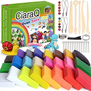 CiaraQ Polymer Clay, 24 Colors Oven Bake Clay Safe and Nontoxic DIY Modeling Clay Set with Modeling Tools, Clay Toy for Kids